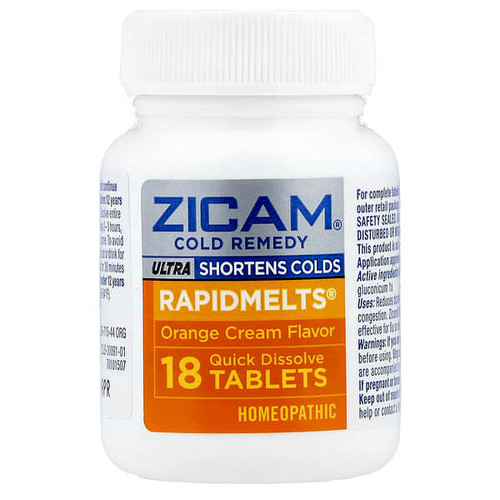 <img alt="Zicam, Ultra Cold Remedy, RapidMelts, Orange Cream, 18 Quick Dissolve Tablets" title="Zicam, Ultra Cold Remedy, RapidMelts, Orange Cream, 18 Quick Dissolve Tablets,"