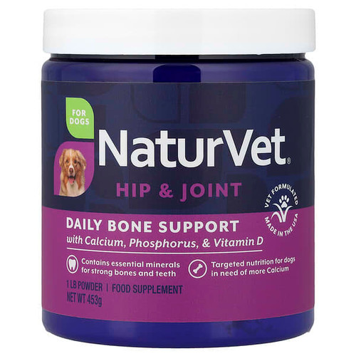 <img alt="NaturVet, Daily Bone Support, Hip & Joint, For Dogs, 1 lb (453 g)" title="NaturVet, Daily Bone Support, Hip & Joint, For Dogs, 1 lb (453 g),"