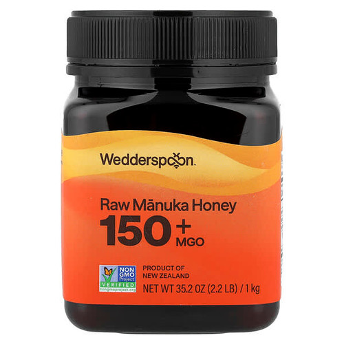 <img alt="Wedderspoon, Raw Manuka Honey, 150+ MGO, 35.2 oz (1 kg)" title="Wedderspoon, Raw Manuka Honey, 150+ MGO, 35.2 oz (1 kg),"