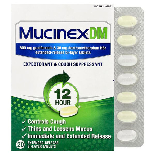 <img alt="Mucinex, Mucinex DM, 20 Extended-Release Bi-Layer Tablets" title="Mucinex, Mucinex DM, 20 Extended-Release Bi-Layer Tablets,"