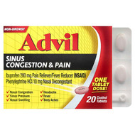<img alt="Advil, Sinus Congestion & Pain, 20 Coated Tablets" title="Advil, Sinus Congestion & Pain, 20 Coated Tablets,"