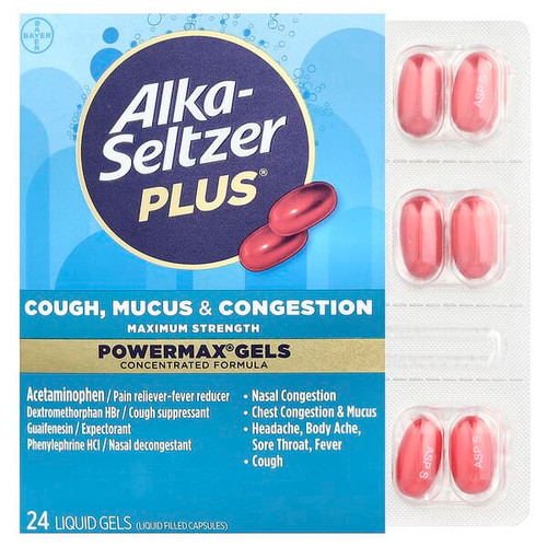 <img alt="Alka-Seltzer Plus, PowerMax Gels, Cough, Mucus & Congestion , 24 Liquid Gels" title="Alka-Seltzer Plus, PowerMax Gels, Cough, Mucus & Congestion , 24 Liquid Gels,"