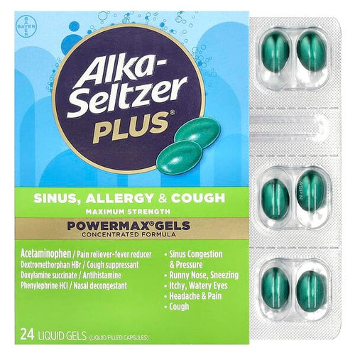 <img alt="Alka-Seltzer Plus, PowerMax Gels, Sinus, Allergy & Cough, Maximum Strength, 24 Liquid Gels" title="Alka-Seltzer Plus, PowerMax Gels, Sinus, Allergy & Cough, Maximum Strength, 24 Liquid Gels,"
