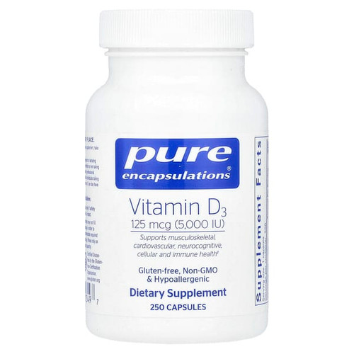 <img alt="Pure Encapsulations, Vitamin D3, 125 mcg (5,000 IU), 250 Capsules" title="Pure Encapsulations, Vitamin D3, 125 mcg (5,000 IU), 250 Capsules,"