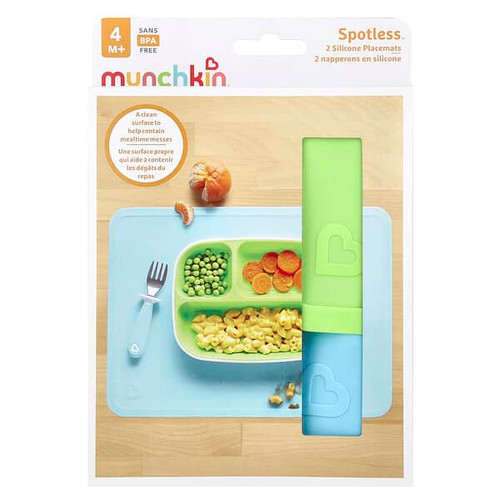<img alt="Munchkin, Spotless, Silicone Placemats, 4 Months+, 2 Count" title="Munchkin, Spotless, Silicone Placemats, 4 Months+, 2 Count,"
