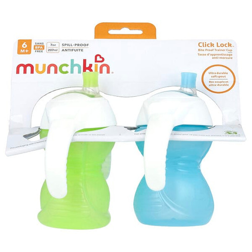 <img alt="Munchkin, Click Lock, Bite Proof Trainer Cup, 6 Months+, Light Green & Light Blue, 2 Count, 7 oz (207 ml) Each" title="Munchkin, Click Lock, Bite Proof Trainer Cup, 6 Months+, Light Green & Light Blue, 2 Count, 7 oz (207 ml) Each,"