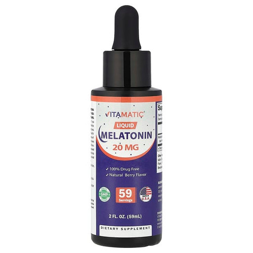 <img alt="Vitamatic, Liquid Melatonin, Natural Berry, 20 mg, 2 fl oz (59 ml)" title="Vitamatic, Liquid Melatonin, Natural Berry, 20 mg, 2 fl oz (59 ml),"