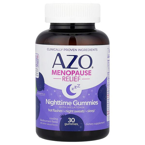 <img alt="AZO, Menopause Relief, Nighttime Gummies with Melatonin, Cooling Blackcurrant, 30 Gummies" title="AZO, Menopause Relief, Nighttime Gummies with Melatonin, Cooling Blackcurrant, 30 Gummies,"