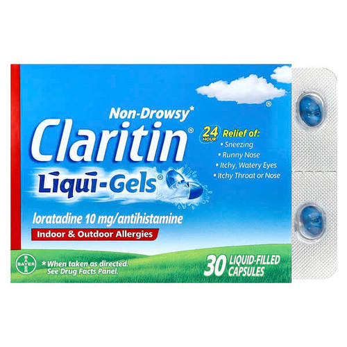 <img alt="Claritin, Non-Drowsy, Liqui-Gels, 10 mg, 30 Liquid-Filled Capsules" title="Claritin, Non-Drowsy, Liqui-Gels, 10 mg, 30 Liquid-Filled Capsules,"
