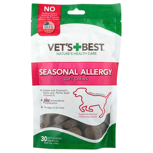 <img alt="Vets Best, Seasonal Allergy Soft Chews, For Dogs, All Sizes, 30 Soft Chews, 4.2 oz (120 g)" title="Vets Best, Seasonal Allergy Soft Chews, For Dogs, All Sizes, 30 Soft Chews, 4.2 oz (120 g),"