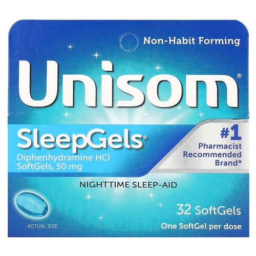 <img alt="Unisom, SleepGels, Nighttime Sleep-Aid, 32 SoftGels" title="Unisom, SleepGels, Nighttime Sleep-Aid, 32 SoftGels,"
