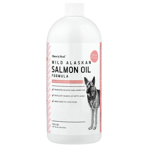 <img alt="Chew + Heal, Wild Alaskan Salmon Oil Formula, For Dogs, 32 fl oz (946 ml)" title="Chew + Heal, Wild Alaskan Salmon Oil Formula, For Dogs, 32 fl oz (946 ml),"
