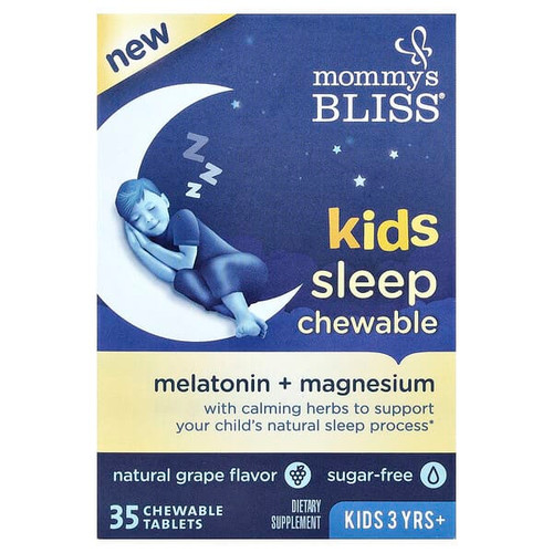 <img alt="Mommys Bliss, Kids Sleep Chewable, Melatonin + Magnesium, 3 Yrs+, Natural Grape, 35 Chewable Tablets" title="Mommys Bliss, Kids Sleep Chewable, Melatonin + Magnesium, 3 Yrs+, Natural Grape, 35 Chewable Tablets,"