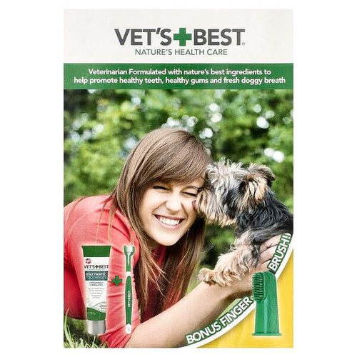 <img alt="Vets Best, Dental Care Kit with Finger Brush, For Dogs, 3 Piece Set" title="Vets Best, Dental Care Kit with Finger Brush, For Dogs, 3 Piece Set,"