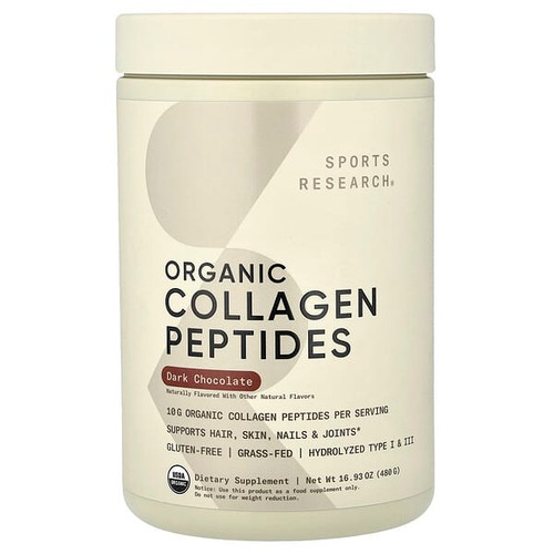 <img alt="Sports Research, Organic Collagen Peptides, Dark Chocolate, 16.93 oz (480 g)" title="Sports Research, Organic Collagen Peptides, Dark Chocolate, 16.93 oz (480 g),"