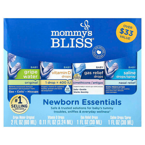 <img alt="Mommys Bliss, Newborn Essentials, 4 Piece Set" title="Mommys Bliss, Newborn Essentials, 4 Piece Set,"