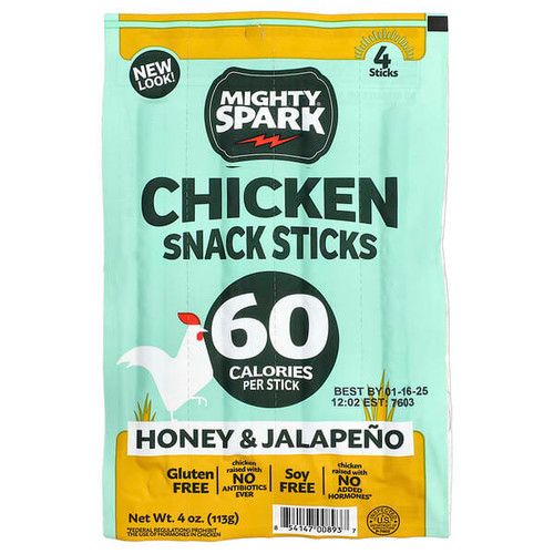 <img alt="Mighty Spark, Chicken Snack Sticks, Honey & Jalapeno, 4 Sticks" title="Mighty Spark, Chicken Snack Sticks, Honey & Jalapeno, 4 Sticks,"