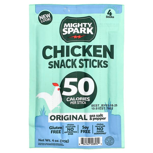<img alt="Mighty Spark, Chicken Snack Sticks, Original Sea Salt & Pepper, 4 Sticks" title="Mighty Spark, Chicken Snack Sticks, Original Sea Salt & Pepper, 4 Sticks,"