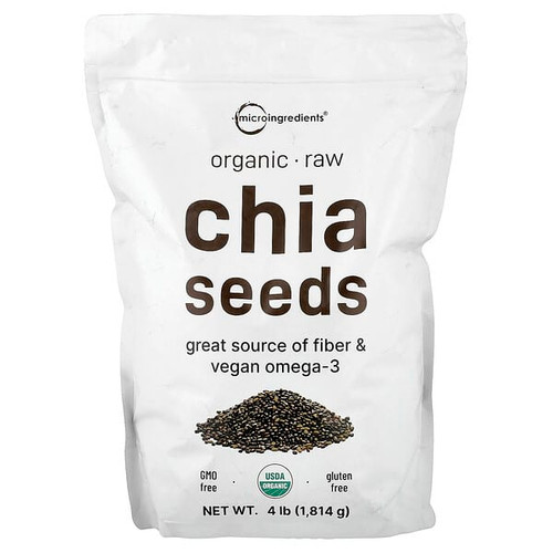 <img alt="Micro Ingredients, Organic Chia Seeds, Raw, 4 lb (1,814 g)" title="Micro Ingredients, Organic Chia Seeds, Raw, 4 lb (1,814 g),"