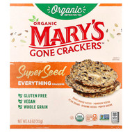 <img alt="Marys Gone Crackers, Organic Super Seed Crackers, Everything, 4 oz (113 g)" title="Marys Gone Crackers, Organic Super Seed Crackers, Everything, 4 oz (113 g),"