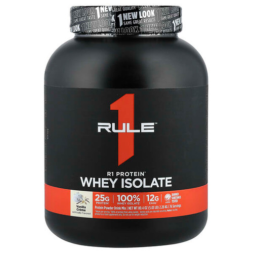 <img alt="Rule One Proteins, R1 Protein,Whey Isolate, Vanilla Creme, 5.03 lb (2.28 kg)" title="Rule One Proteins, R1 Protein,Whey Isolate, Vanilla Creme, 5.03 lb (2.28 kg),"
