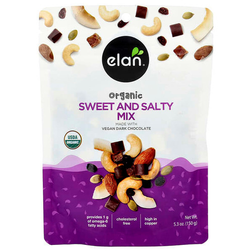 <img alt="Elan, Organic Sweet and Salty Mix With Dark Chocolate, 5.3 oz (150 g)" title="Elan, Organic Sweet and Salty Mix With Dark Chocolate, 5.3 oz (150 g),"