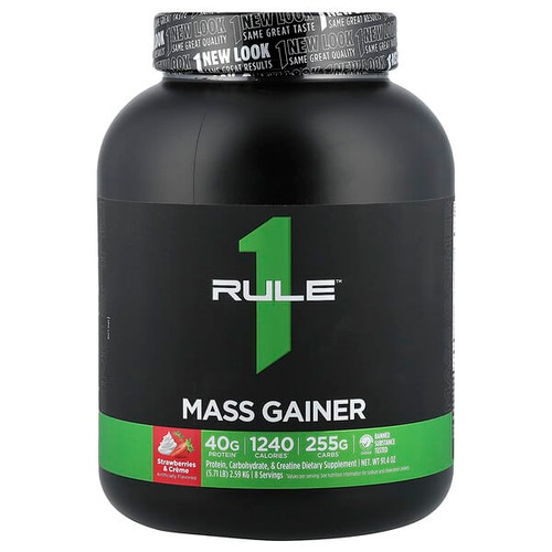 <img alt="Rule One Proteins, Mass Gainer, Strawberries & Creme, 5.71 lb (2.59 kg)" title="Rule One Proteins, Mass Gainer, Strawberries & Creme, 5.71 lb (2.59 kg),"