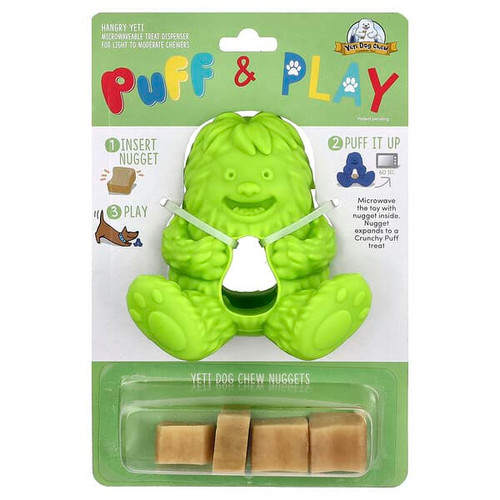 <img alt="Yeti Dog Chew, Puff & Play, Treat Dispenser, Yeti Dog Chew Nuggets, Green, 4 Nuggets, 1 Dispenser" title="Yeti Dog Chew, Puff & Play, Treat Dispenser, Yeti Dog Chew Nuggets, Green, 4 Nuggets, 1 Dispenser,"