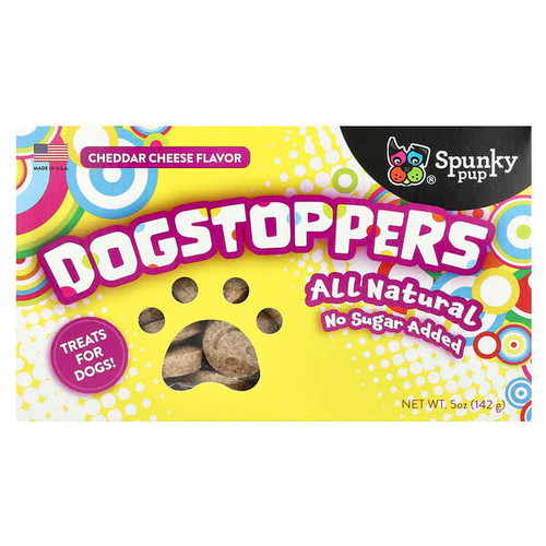 <img alt="Spunky Pup, Dogstoppers, Treats For Dogs, Cheddar Cheese, 5 oz (142 g)" title="Spunky Pup, Dogstoppers, Treats For Dogs, Cheddar Cheese, 5 oz (142 g),"