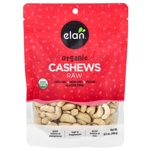 <img alt="Elan, Organic Cashews, Raw, 6.5 oz (185 g)" title="Elan, Organic Cashews, Raw, 6.5 oz (185 g),"