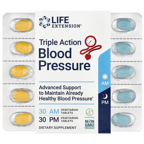 <img alt="Life Extension, Triple Action Blood Pressure, AM-PM, 60 Vegetarian Tablets" title="Life Extension, Triple Action Blood Pressure, AM-PM, 60 Vegetarian Tablets,"