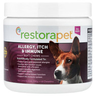 <img alt="RestoraPet, Allergy, Itch & Immune Soft Chews, For Dogs, All Ages, 60 Chewables, 6 oz (180 g)" title="RestoraPet, Allergy, Itch & Immune Soft Chews, For Dogs, All Ages, 60 Chewables, 6 oz (180 g),"