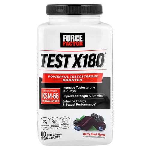 <img alt="Force Factor, Test X180, Berry Blast, 60 Soft Chews" title="Force Factor, Test X180, Berry Blast, 60 Soft Chews,"