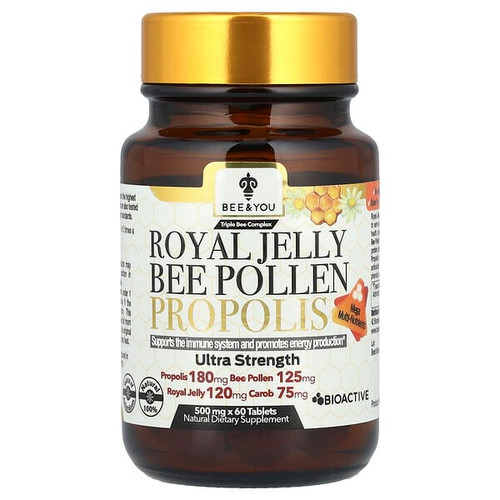 <img alt="Bee & You, Royal Jelly Bee Pollen Propolis , 60 Tablets" title="Bee & You, Royal Jelly Bee Pollen Propolis , 60 Tablets,"