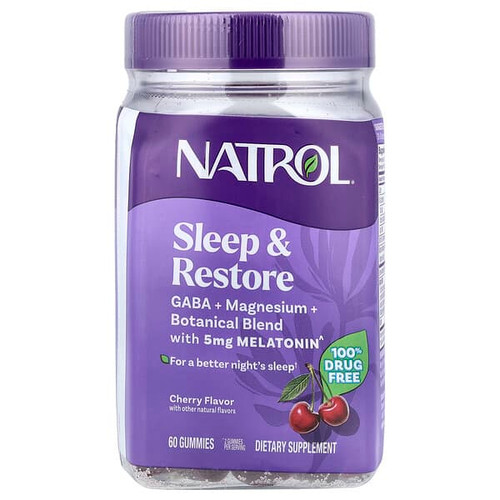 <img alt="Natrol, Sleep & Restore Gummies with 5 mg Melatonin, Cherry, 60 Gummies" title="Natrol, Sleep & Restore Gummies with 5 mg Melatonin, Cherry, 60 Gummies,"