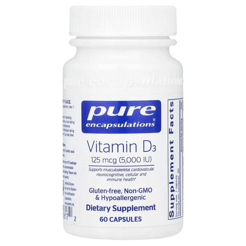 <img alt="Pure Encapsulations, Vitamin D3, 125 mcg (5,000 IU), 60 Capsules" title="Pure Encapsulations, Vitamin D3, 125 mcg (5,000 IU), 60 Capsules,"