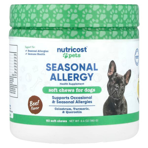 <img alt="Nutricost, Pets, Seasonal Allergy, For Dogs, Beef, 60 Soft Chews, 6.4 oz (180 g)" title="Nutricost, Pets, Seasonal Allergy, For Dogs, Beef, 60 Soft Chews, 6.4 oz (180 g),"
