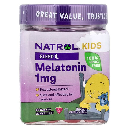 <img alt="Natrol, Kids, Melatonin Gummies, Ages 4+, Raspberry, 1 mg, 60 Gummies" title="Natrol, Kids, Melatonin Gummies, Ages 4+, Raspberry, 1 mg, 60 Gummies,"