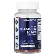 <img alt="Vitamatic, Vegan Melatonin Gummies, Natural Strawberry, 10 mg, 60 Gummies" title="Vitamatic, Vegan Melatonin Gummies, Natural Strawberry, 10 mg, 60 Gummies,"