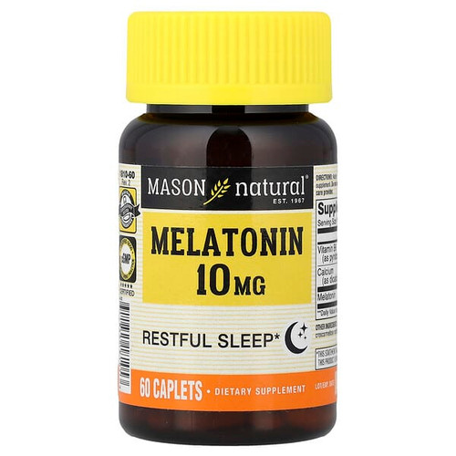 <img alt="Mason Natural, Melatonin, 10 mg, 60 Caplets" title="Mason Natural, Melatonin, 10 mg, 60 Caplets,"