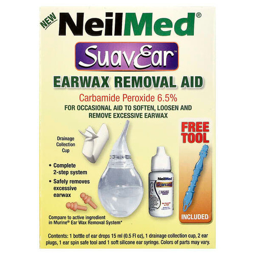 <img alt="NeilMed, SuavEar, Earwax Removal Aid, 6 Pieces" title="NeilMed, SuavEar, Earwax Removal Aid, 6 Pieces,"