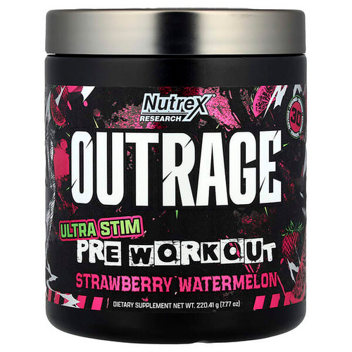 <img alt="Nutrex Research, Outrage, Ultra Stim Pre Workout, Strawberry Watermelon, 7.77 oz (220.41 g)" title="Nutrex Research, Outrage, Ultra Stim Pre Workout, Strawberry Watermelon, 7.77 oz (220.41 g),"