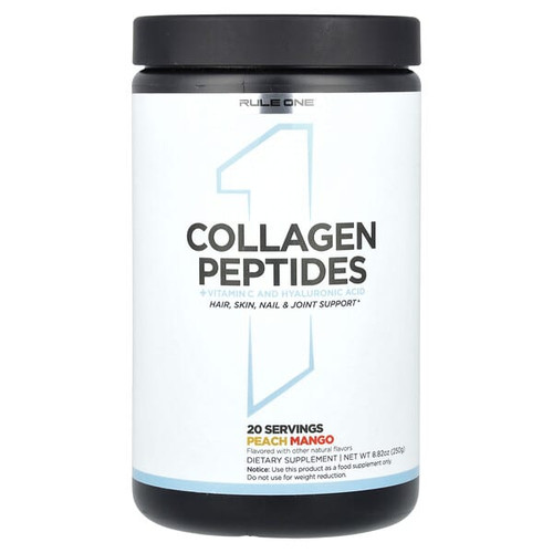 <img alt="Rule One Proteins, Collagen Peptides + Vitamin C and Hyaluronic Acid, Peach Mango, 8.82 oz (250 g)" title="Rule One Proteins, Collagen Peptides + Vitamin C and Hyaluronic Acid, Peach Mango, 8.82 oz (250 g),"