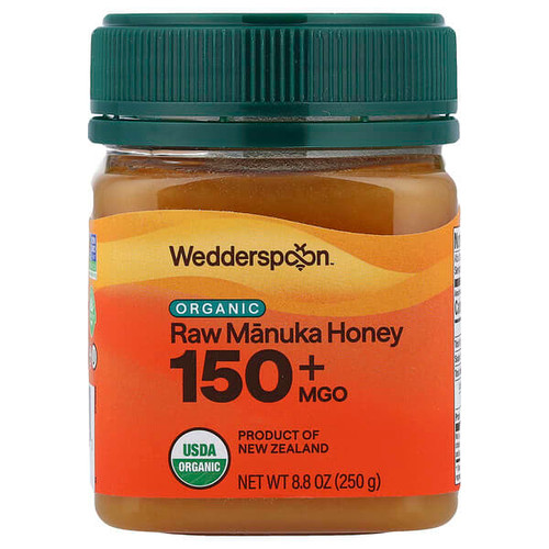 <img alt="Wedderspoon, Organic Raw Manuka Honey, 150+ MGO, 8.8 oz (250 g)" title="Wedderspoon, Organic Raw Manuka Honey, 150+ MGO, 8.8 oz (250 g),"