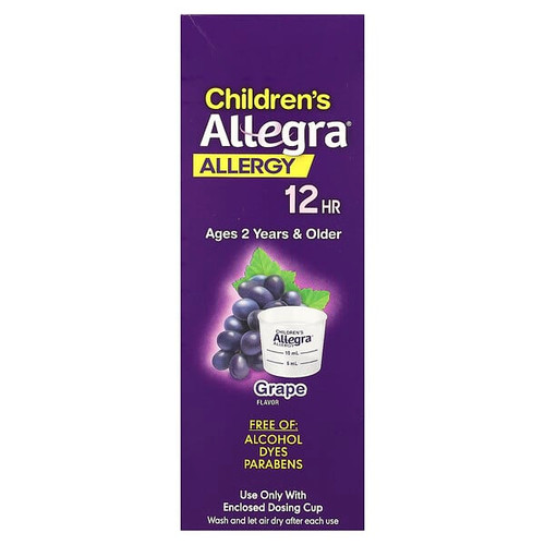 <img alt="Allegra, Childrens Allergy, 12 HR, Ages 2 Years & Older, Grape, 30 mg, 8 fl oz (240 ml)" title="Allegra, Childrens Allergy, 12 HR, Ages 2 Years & Older, Grape, 30 mg, 8 fl oz (240 ml),"
