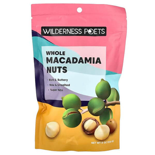 <img alt="Wilderness Poets, Whole Macadamia Nuts, Unsalted, 8 oz (226 g)" title="Wilderness Poets, Whole Macadamia Nuts, Unsalted, 8 oz (226 g),"