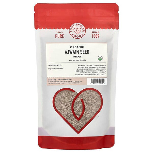 <img alt="Pure Indian Foods, Organic Ajwain Seed, Whole, 8 oz (226 g)" title="Pure Indian Foods, Organic Ajwain Seed, Whole, 8 oz (226 g),"
