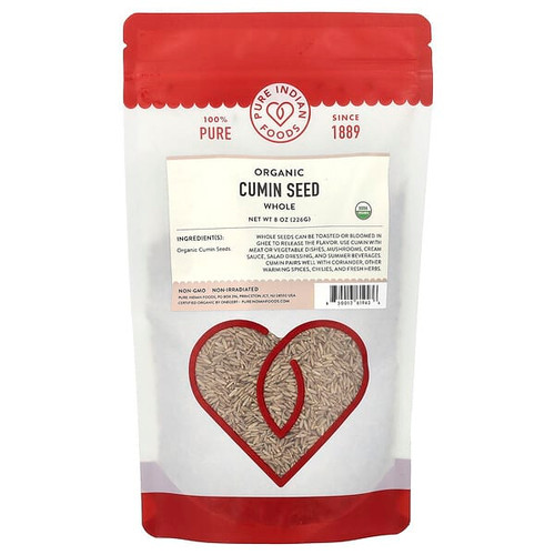 <img alt="Pure Indian Foods, Organic Cumin Seed, Whole, 8 oz (226 g)" title="Pure Indian Foods, Organic Cumin Seed, Whole, 8 oz (226 g),"