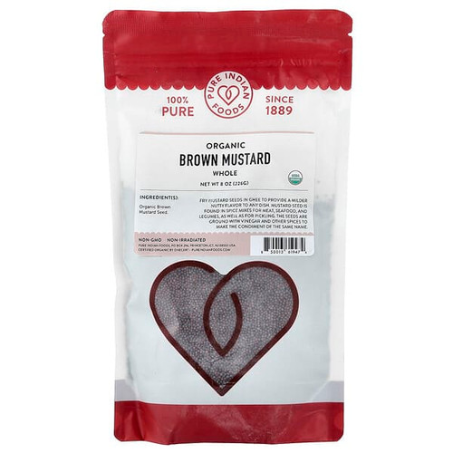 <img alt="Pure Indian Foods, Organic Brown Mustard, Whole, 8 oz (226 g)" title="Pure Indian Foods, Organic Brown Mustard, Whole, 8 oz (226 g),"