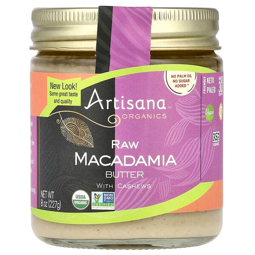 <img alt="Artisana, Organics, Raw Macadamia Butter with Cashews, 8 oz (227 g)" title="Artisana, Organics, Raw Macadamia Butter with Cashews, 8 oz (227 g),"